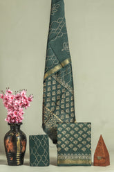 Premium Hand Block Printed Maheshwari Silk Suit(BFMAH59)